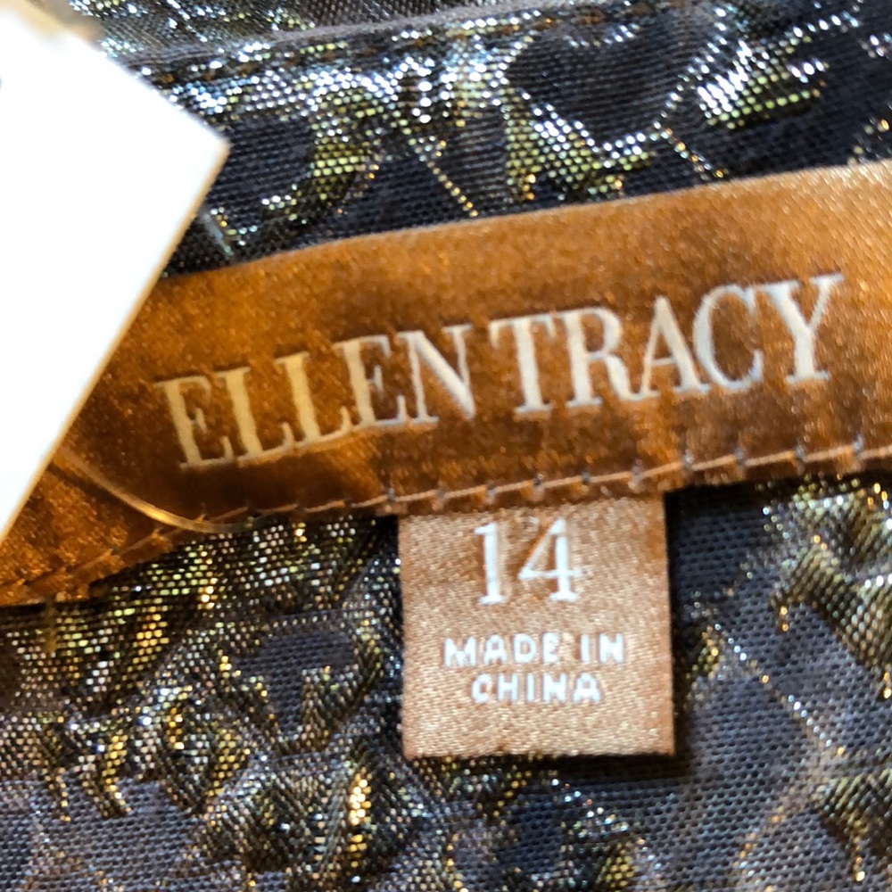 ELLEN TRACY Size 14 Shimmer SnakeScale Lined Skirt Elegant Party Luxe $298 NEW - Picture 11 of 14